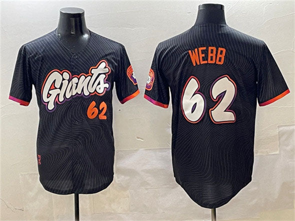 San Francisco Giants #62 Logan Webb Anthracite 2025 City Connect Limited Stitche