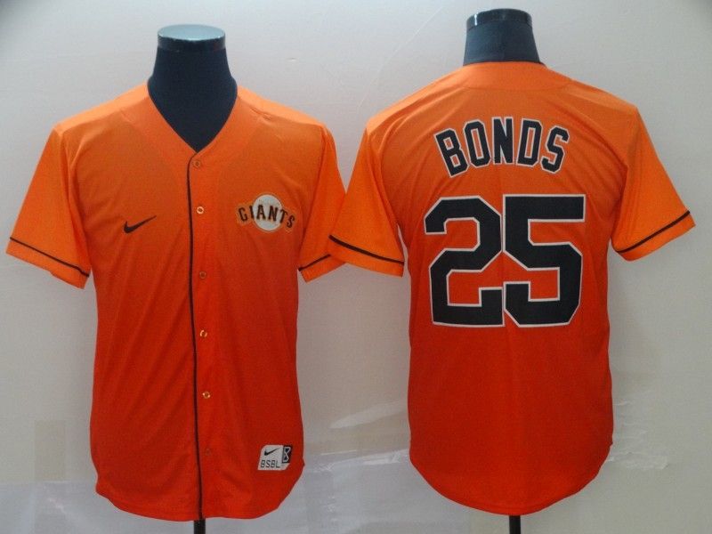 San Francisco Giants Barry Bonds 25 2020 Mlb Orange Jersey
