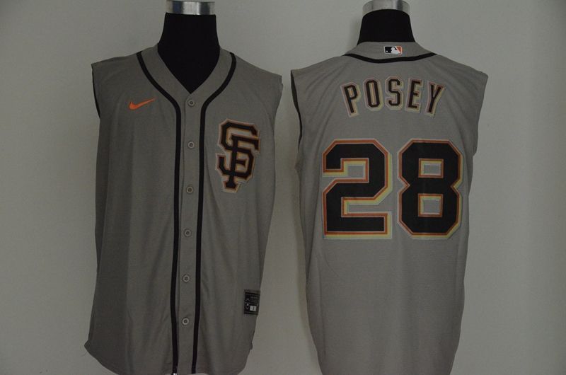 San Francisco Giants Buster Posey 28 2020 Mlb Grey Jersey