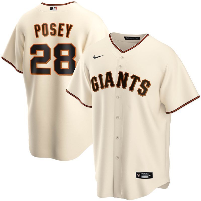 San Francisco Giants Buster Posey 28 Mlb 2020 White Jersey