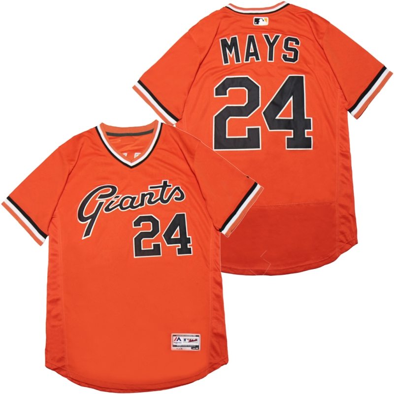 San Francisco Giants Willie Mays 24 2020 Mlb Orange Jersey