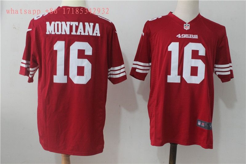 San Francisco Joe Montana 16 2020 Nfl Red Jersey