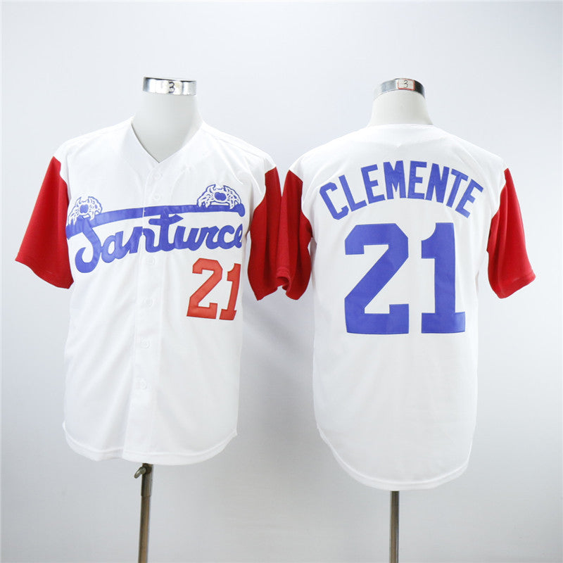Santurce Crabbers #21 Roberto Clemente Movie Baseball Jersey White