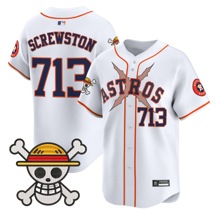 Screwston Jersey #713 Houston Astros One Piece 2025 Limited Stitched White