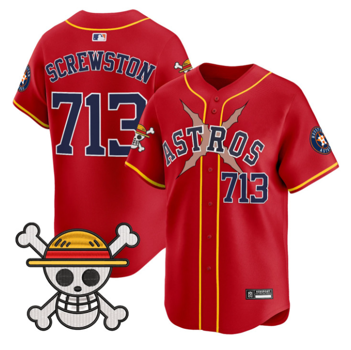 Screwston Jersey #713 Houston Astros One Piece 2025 Vapor Limited Stitched Red