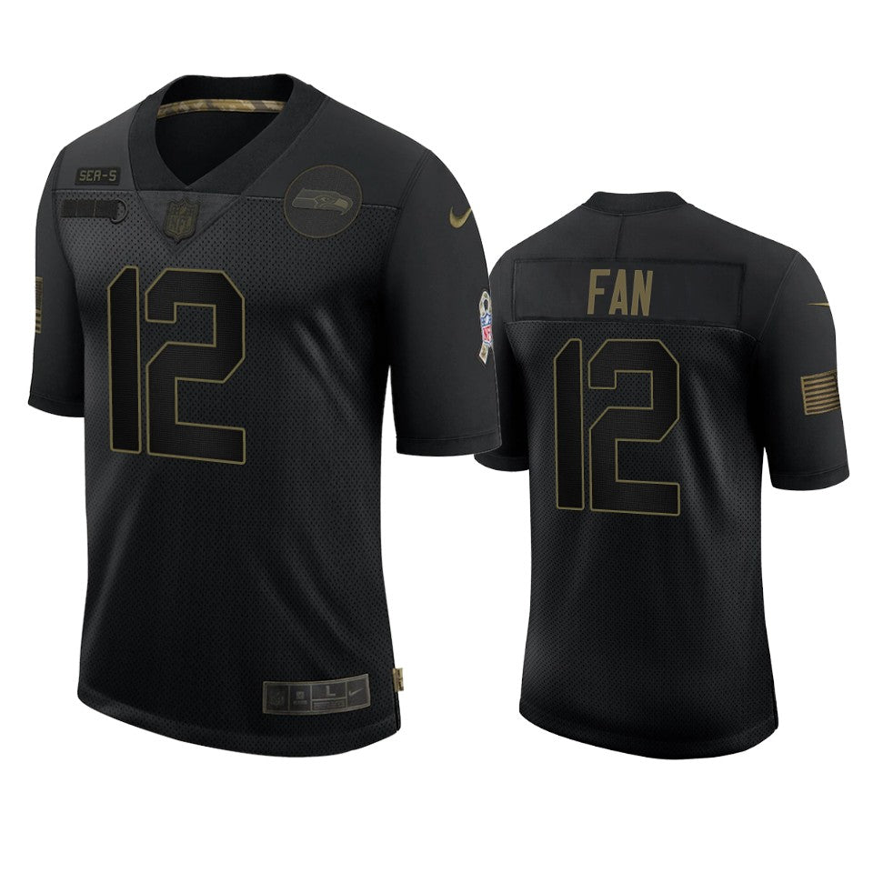 Seahawks 12th Fan Limited Jersey Black 2020 Salute To Service