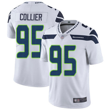 Seahawks 95 Lj Collier White Mens Stitched Football Vapor Untouchable Limited Jersey