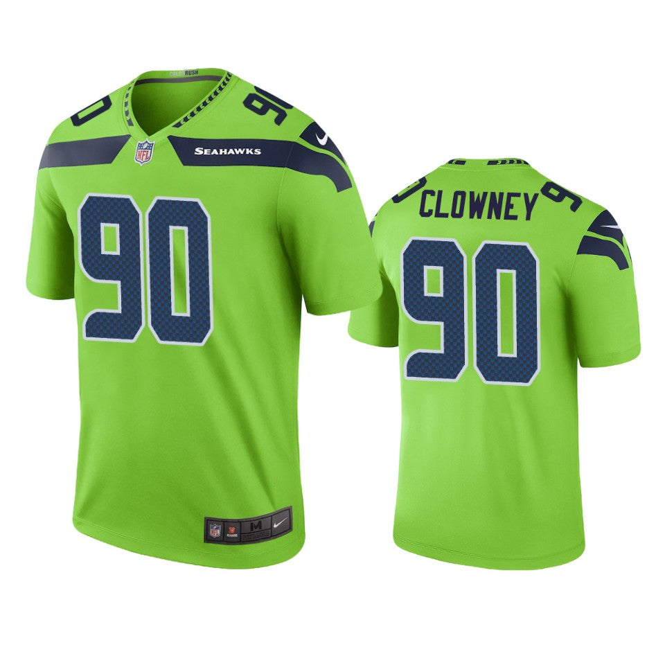 Seahawks Jadeveon Clowney Green Color Rush Legend Jersey