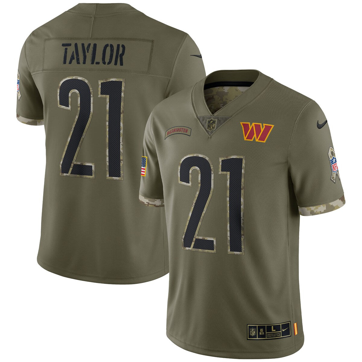 Sean Taylor Washington Commanders 2022 Salute To Service Retired Player Limited Jersey Olive