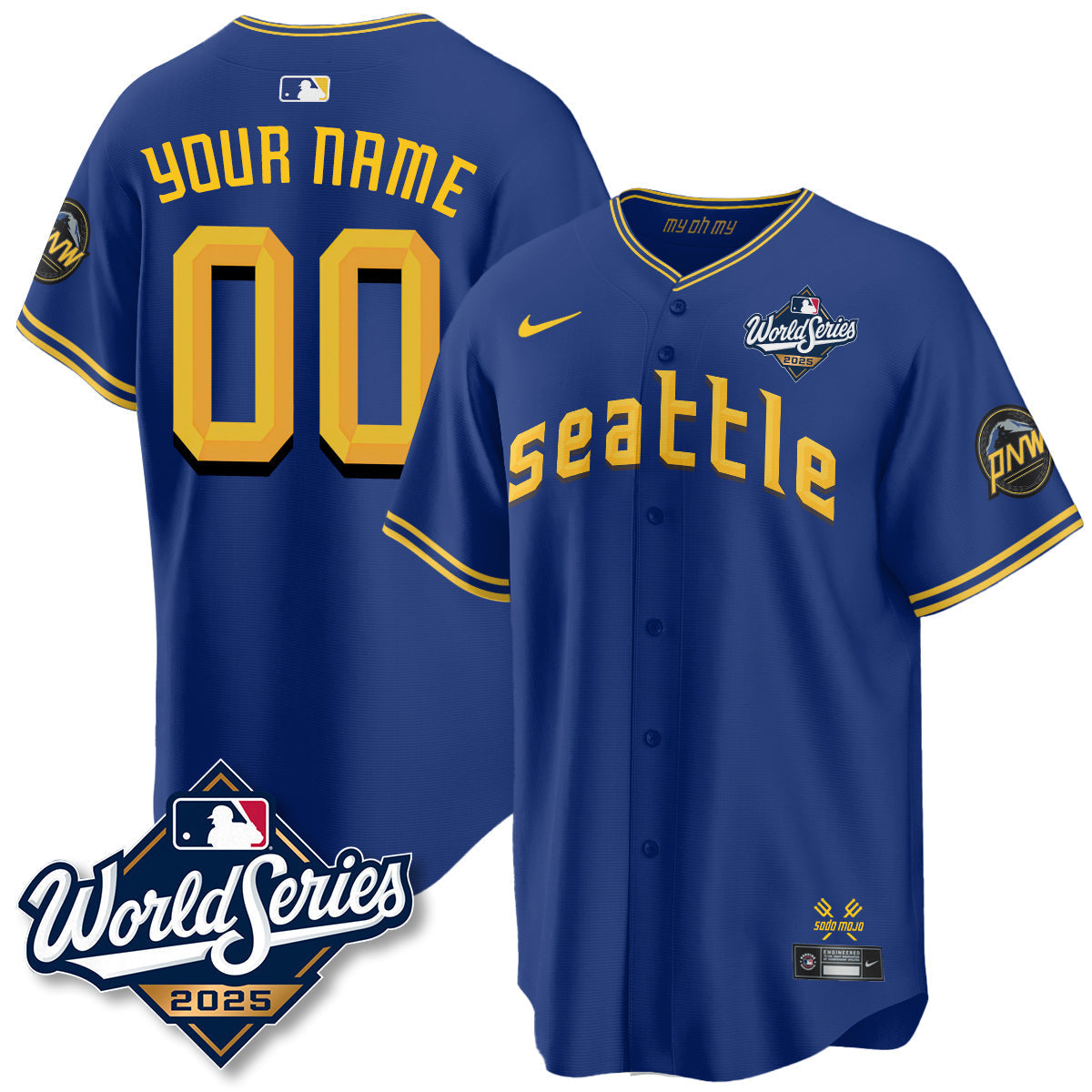 Seattle Mariners 2025 World Series Custom Jersey All Stitched