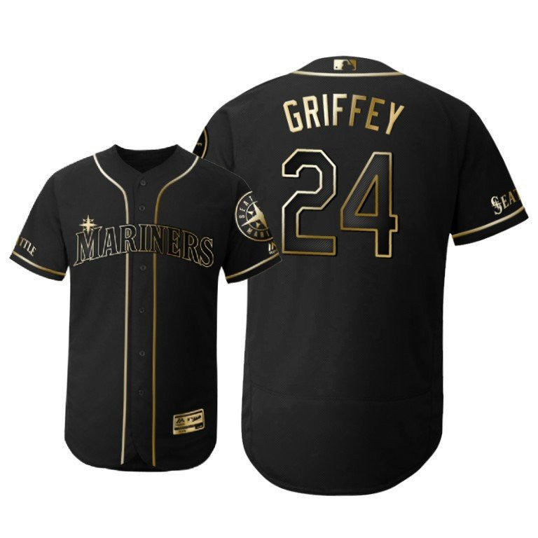 Seattle Mariners 24 Ken Griffey Jr Mlb 2019 Golden Brandedition Black Jersey Gift For Mariners Fans