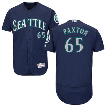 Seattle Mariners 65 James Paxton Navy Blue Flexbase Authentic Collection Stitched Baseball Jersey