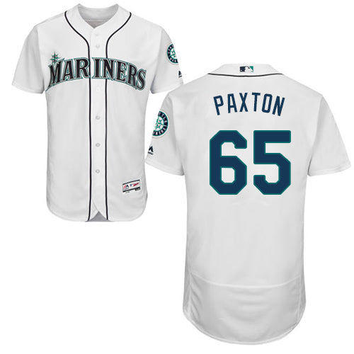 Seattle Mariners 65 James Paxton White Flexbase Authentic Collection Stitched Baseball Jersey