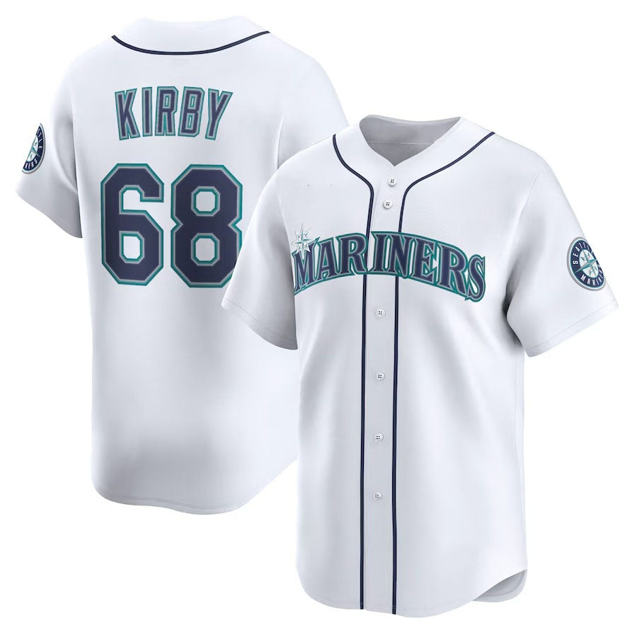 Seattle Mariners #68 George Kirby Home Limited Player Jersey White Stitched Ba