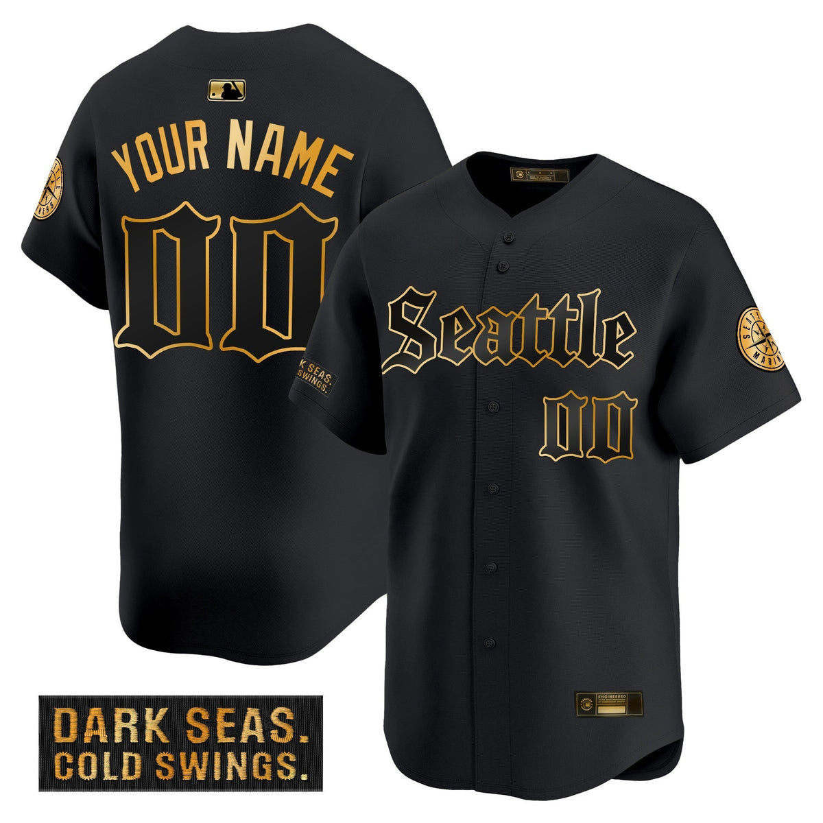 Seattle Mariners ‘Deep Sea Gothic Edition&' Gold Vapor Premier Limited Custom Jer