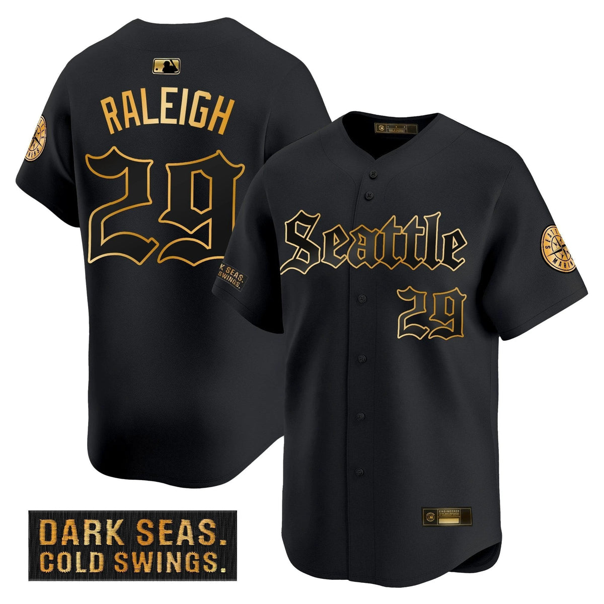 Seattle Mariners ‘Deep Sea Gothic Edition&' Gold Vapor Premier Limited Jersey A