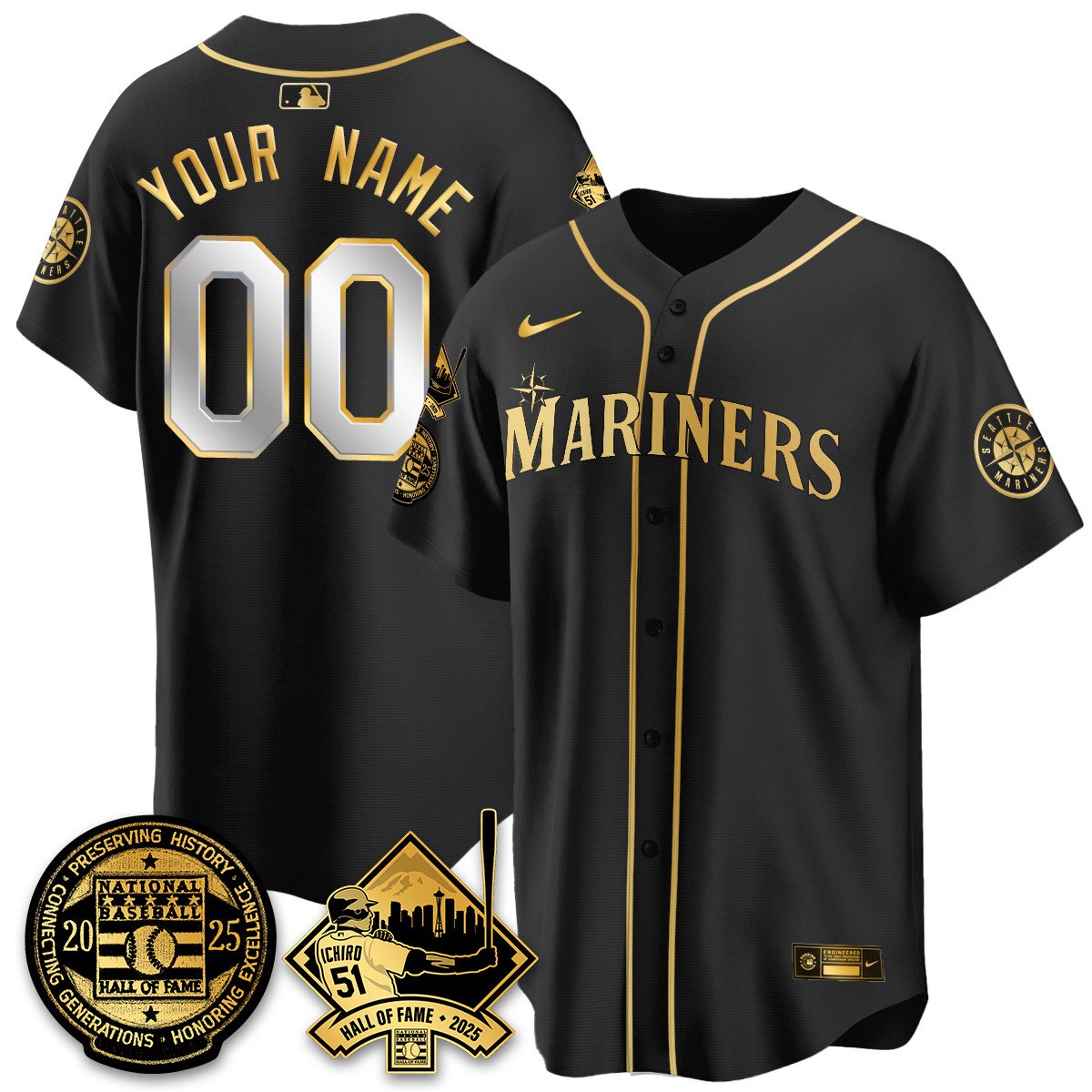 Seattle Mariners Ichiro Number Retirement Custom Jersey V2 All Stitched