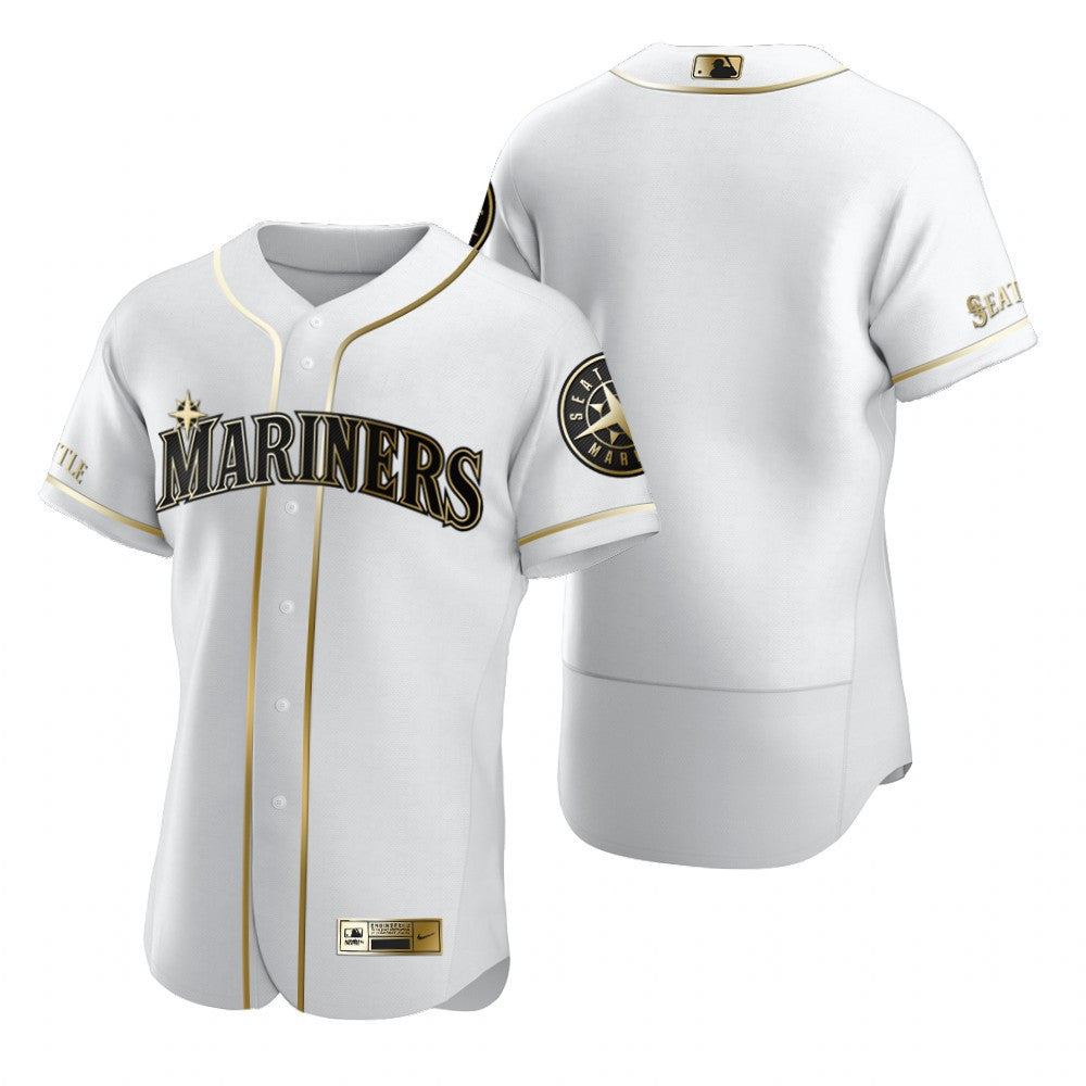 Seattle Mariners Mlb Golden Brandedition White Jersey Gift For Mariners Fans