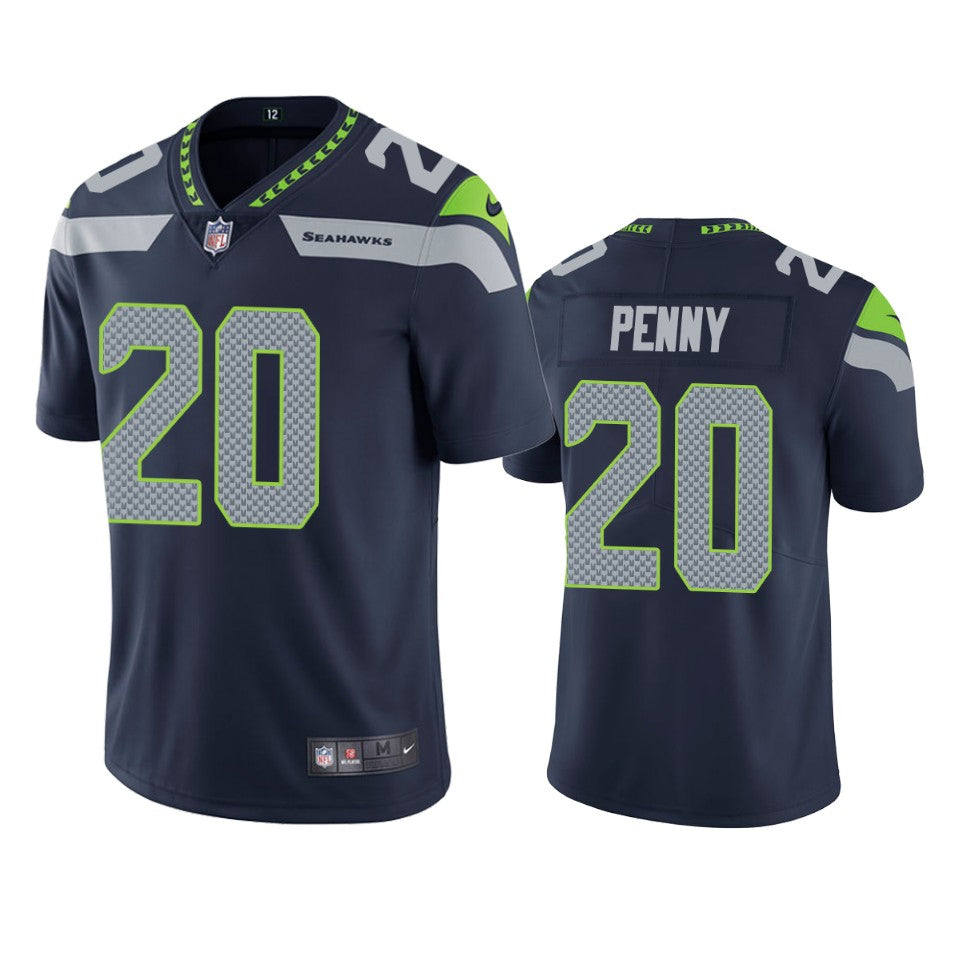 Seattle Seahawks 20 Rashaad Penny Navy Vapor Untouchable Limited Jersey