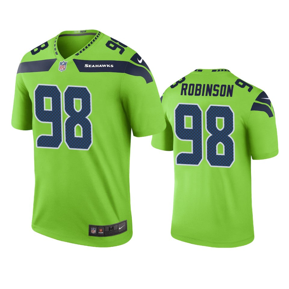 Seattle Seahawks Alton Robinson Green Color Rush Legend Jersey