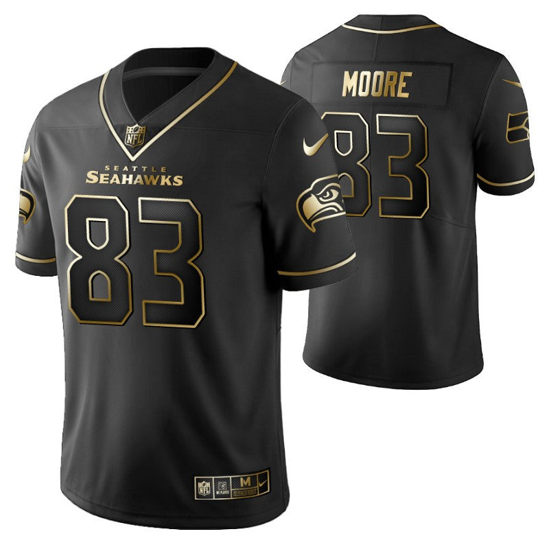 Seattle Seahawks David Moore 83 2021 Nfl Golden Brandedition Black Jersey Gift For Seahawks Fans