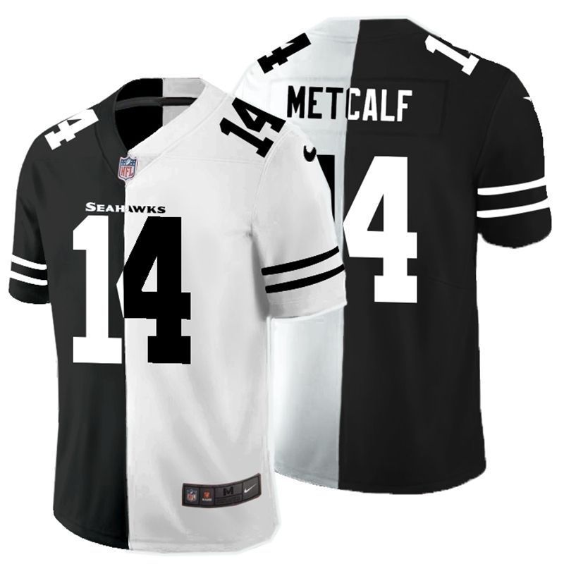 Seattle Seahawks Dk Metcalf 14 Nfl 2020 Black And White Jersey