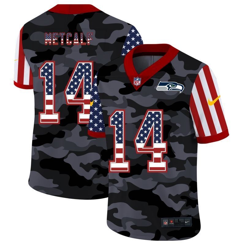 Seattle Seahawks Dk Metcalf 14 Nfl 2020 Camo Black Jersey