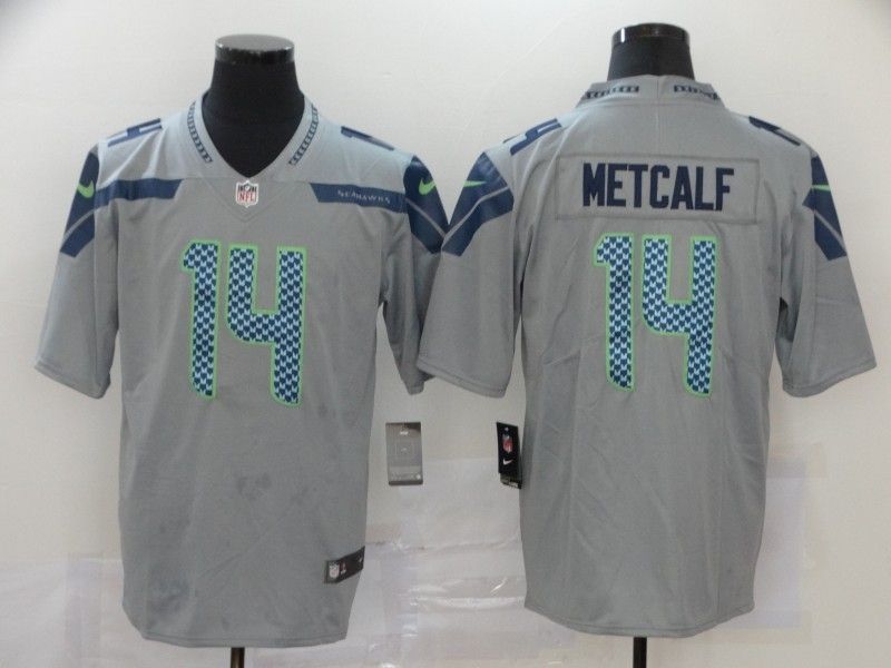 Seattle Seahawks Dk Metcalf 14 Nfl 2020 Grey Jersey