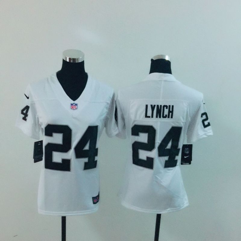 Seattle Seahawks Marshawn Lynch 24 Nfl 2020 White Womens Jersey
