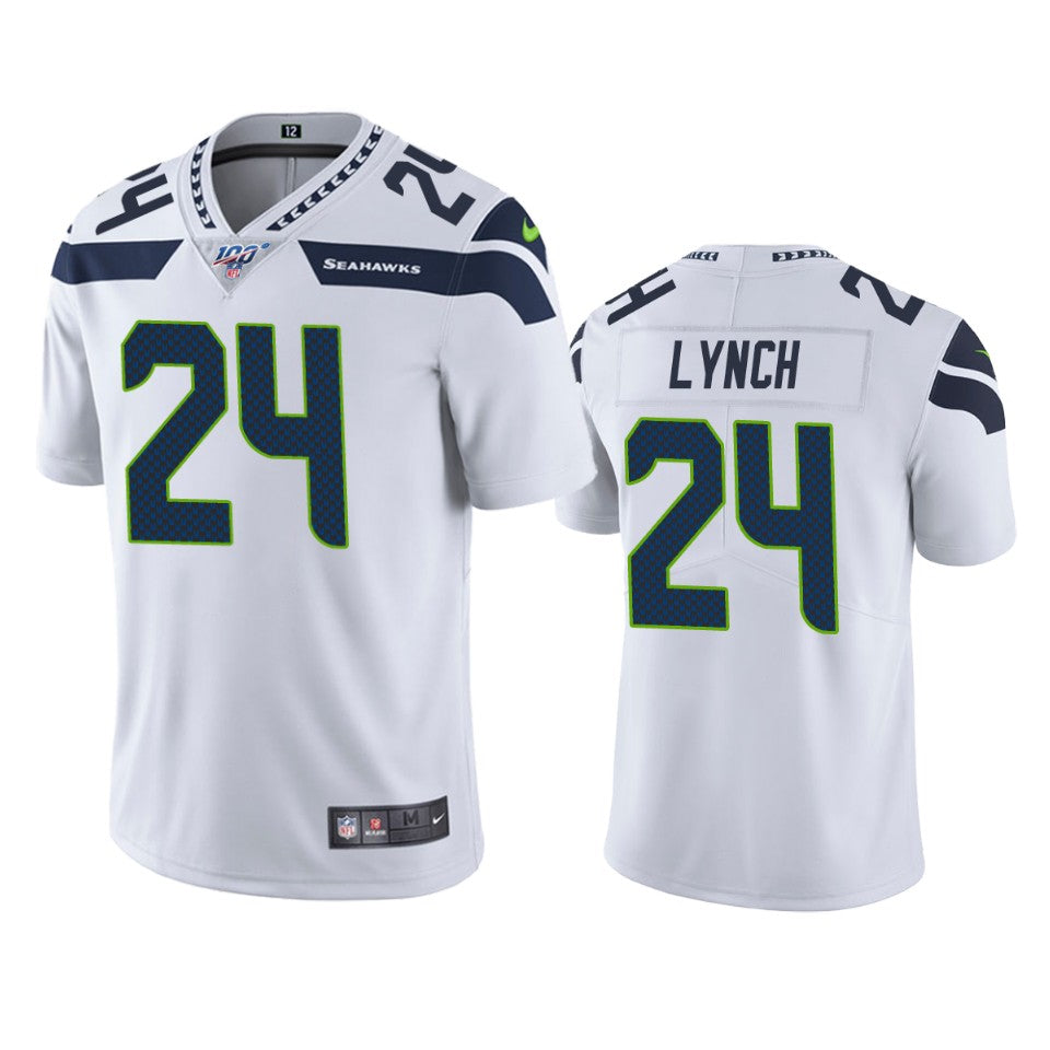 Seattle Seahawks Marshawn Lynch White 100th Season Vapor Limited Jersey