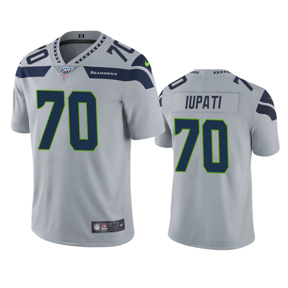 Seattle Seahawks Mike Iupati Gray 100th Season Vapor Limited Jersey