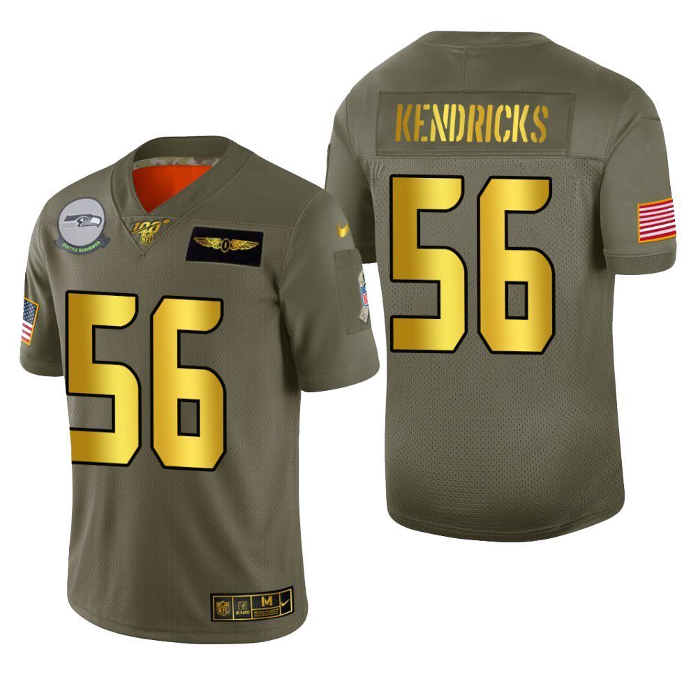 Seattle Seahawks Mychal Kendricks 2019 Salute To Service Nfl 100 Mens Jersey Metallic