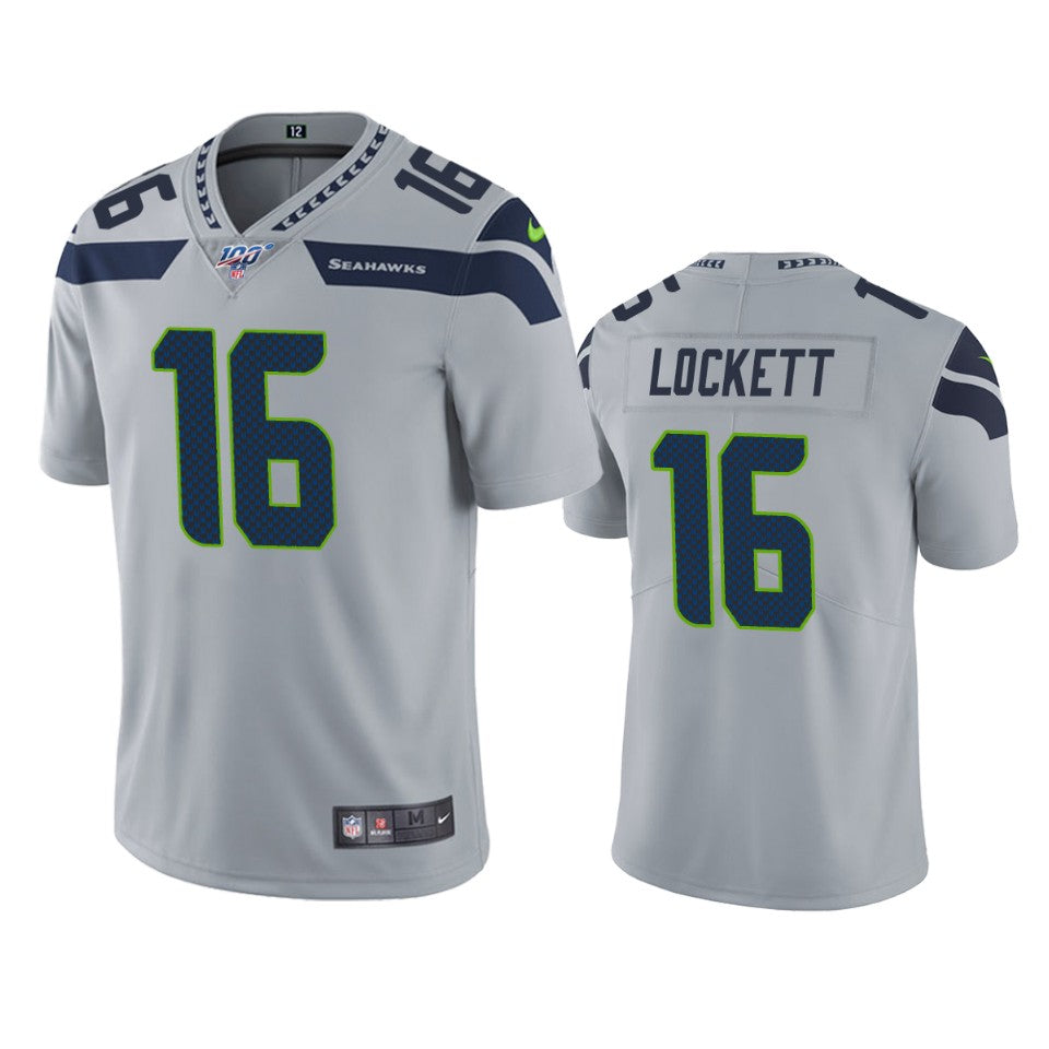 Seattle Seahawks Tyler Lockett Gray 100th Season Vapor Limited Jersey