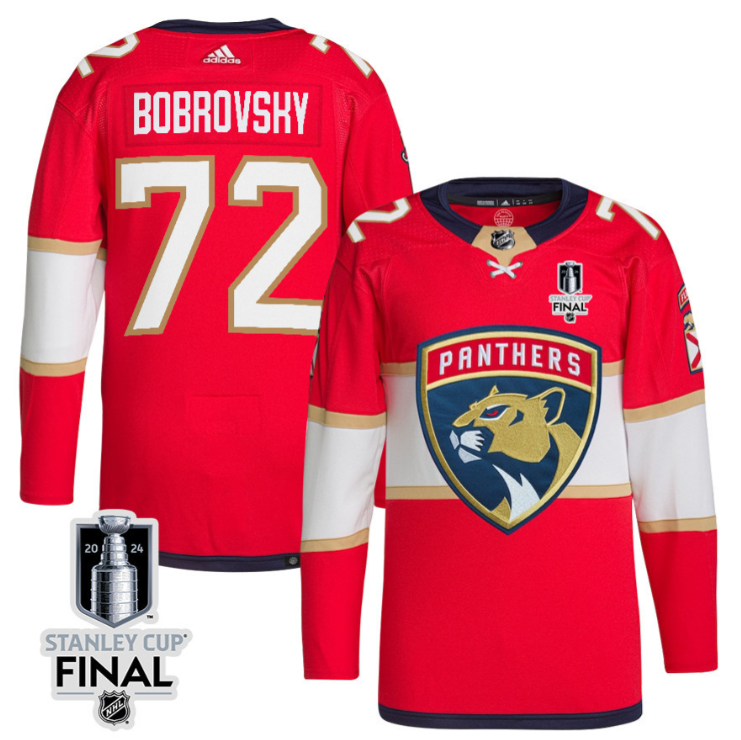 Sergei Bobrovsky 72 Florida Panthers 2024 STANLEY CUP Final Home Breakaway Jerse