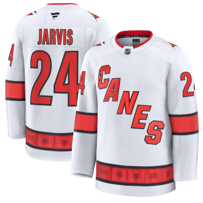 Seth Jarvis Jersey #24 Carolina Hurricanes Premium All Stitched White