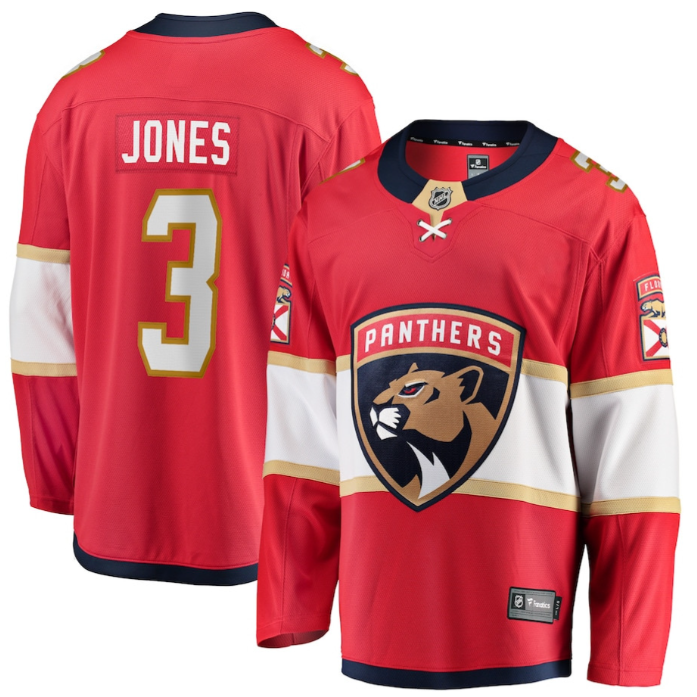 Seth Jones 3 Florida Panthers 2025 Breakaway Player Men Jersey Red
