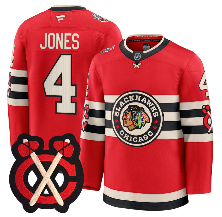 Seth Jones Jersey #4 Chicago Blackhawks Winter Classic Patch Stitched Red