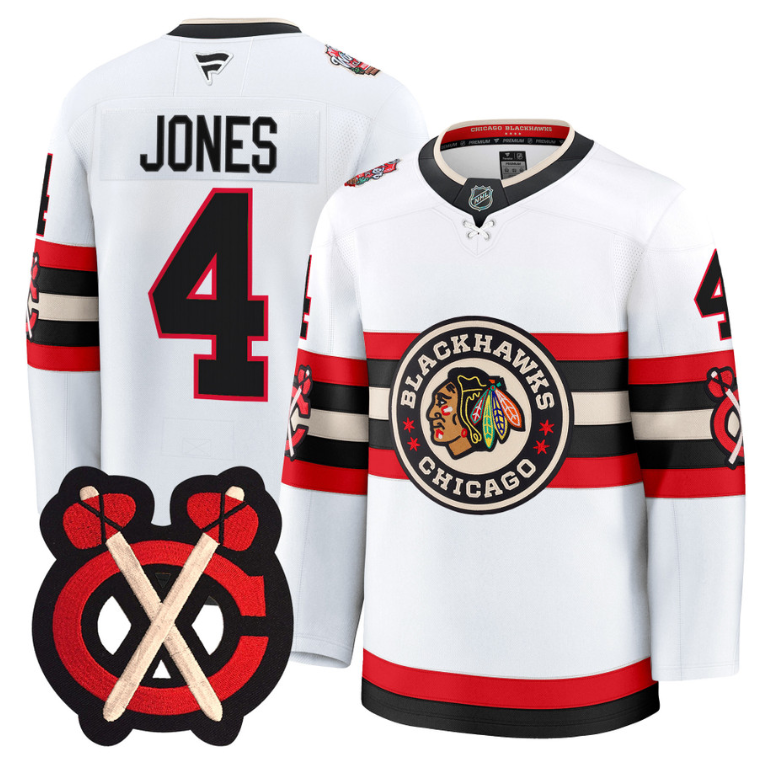 Seth Jones Jersey #4 Chicago Blackhawks Winter Classic Patch Stitched White