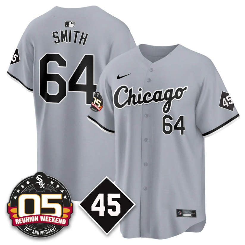 Shane Smith Jersey #64 Chicago White Sox 2025 Reunion Weekend Stitched Gray