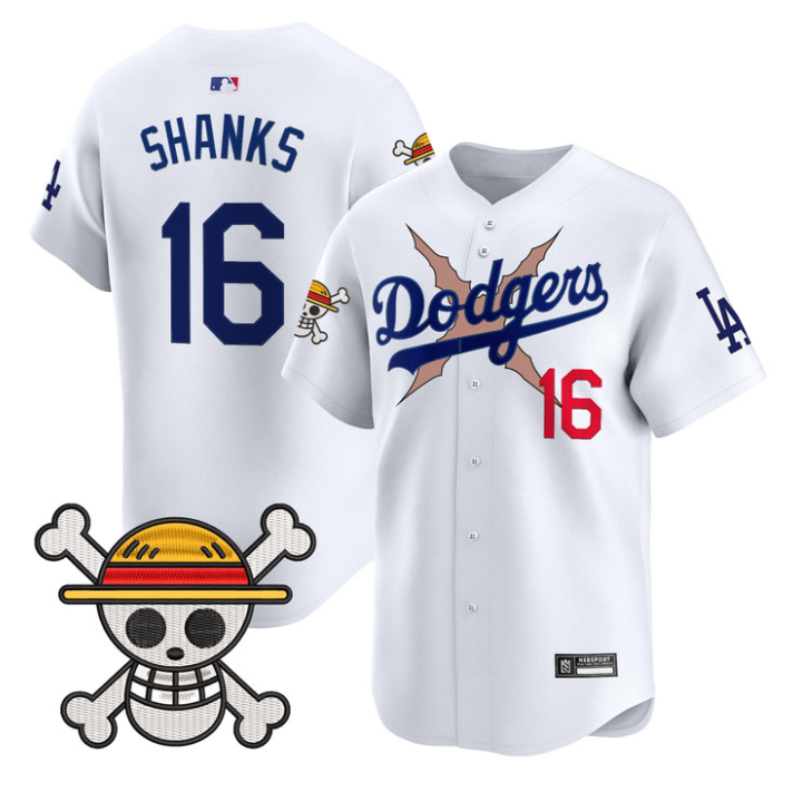 Shanks Jersey #16 Los Angeles Dodgers One Piece 2025 Vapor Stitched White