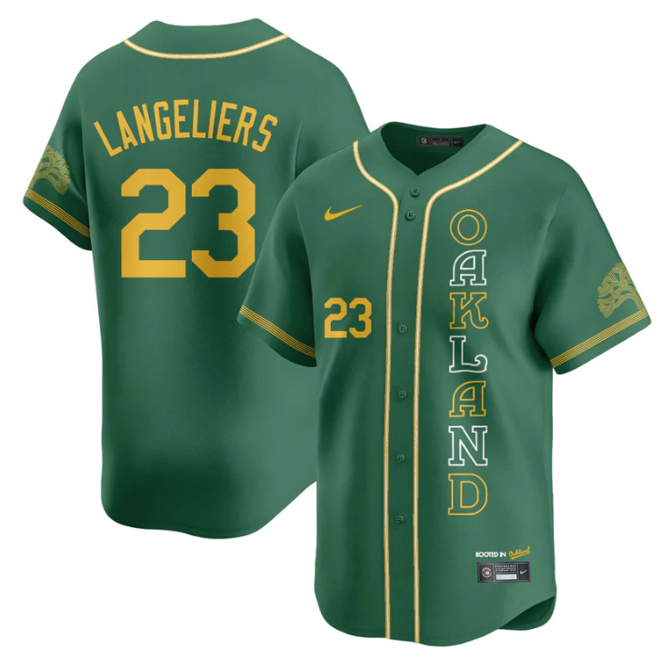Shea Langeliers Jersey #23 Oakland Athletics City Connect Concept Stitched Green