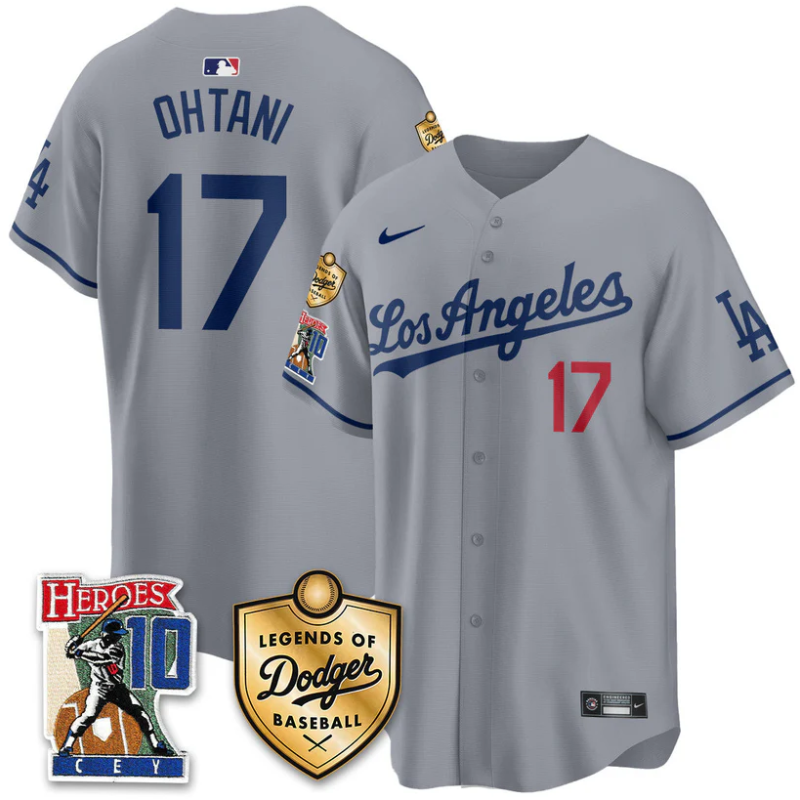 Shohei Ohtani Jersey #17 Dodgers Ron Cey Legends Of Dodgers Baseball Gray