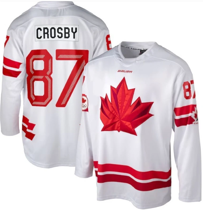 Sidney Crosby Jersey #87 Team Canada Hockey 2026 Winter Olympics Stitched White