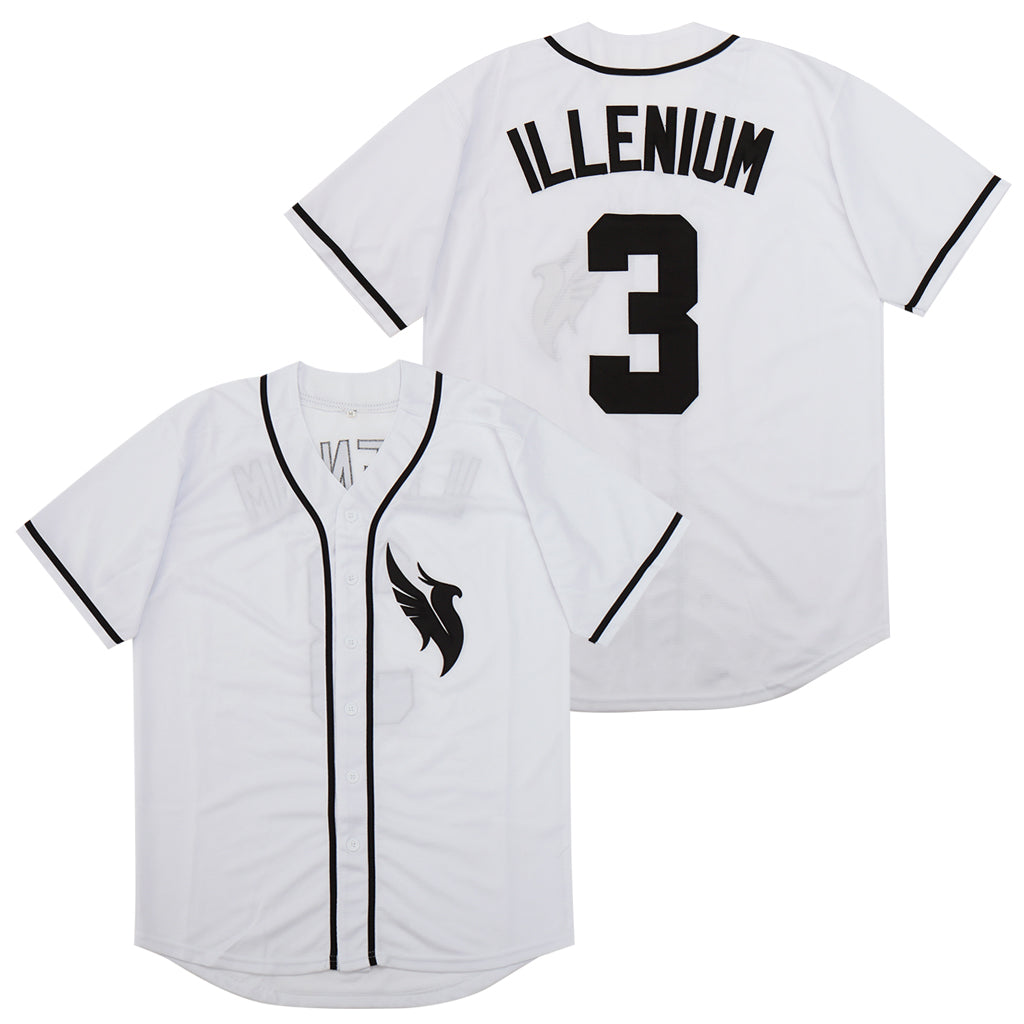 Singer Illenium #3 Movie Baseball Jersey Diamond Fashion Hip Hop White