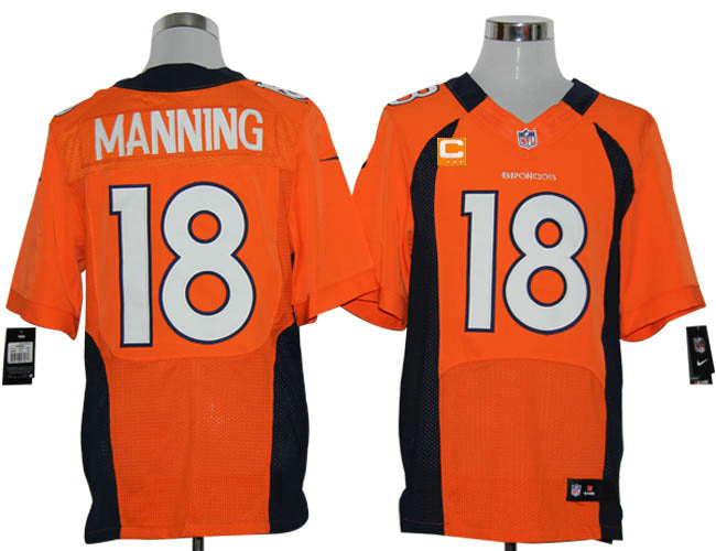 Size 60 4xl 2012 Peyton Manning Denver Broncos 18 Orange Stitched Nike Elite Nfl Jerseys C Patch