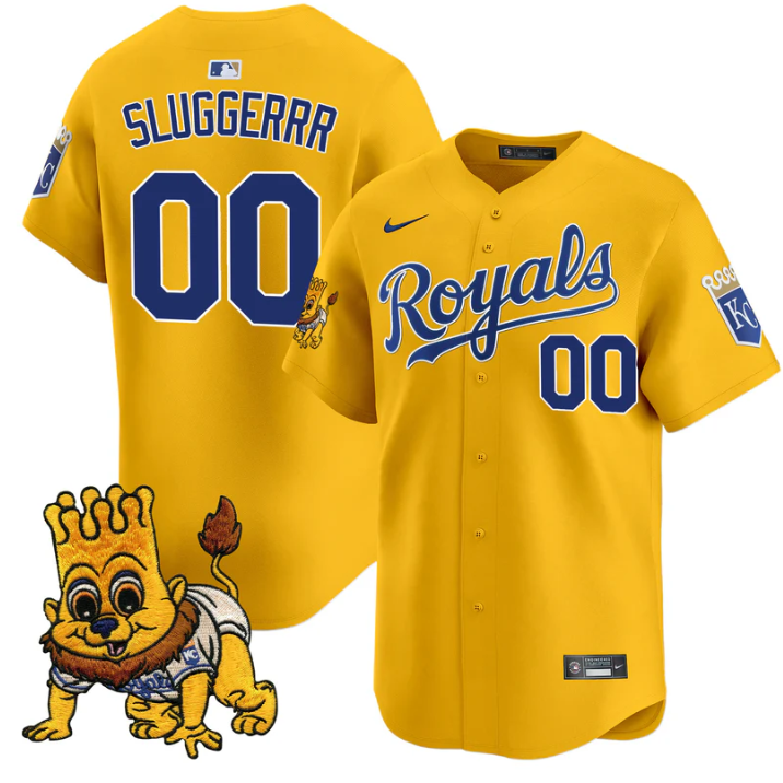 Sluggerrr Jersey #00 Kansas City Royals Sluggerrr Patch Vapor Premier Limited St