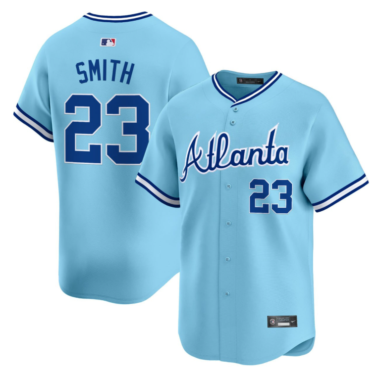 Smith #23 Atlanta Braves Powder Blue Jersey All Stitched
