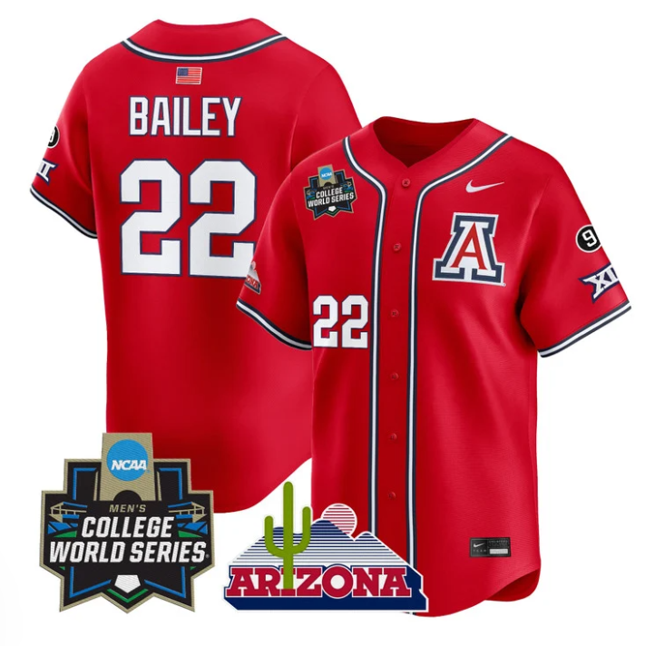 Smith Bailey Jersey #22 Arizona Wildcats 2025 World Series Stitched Red