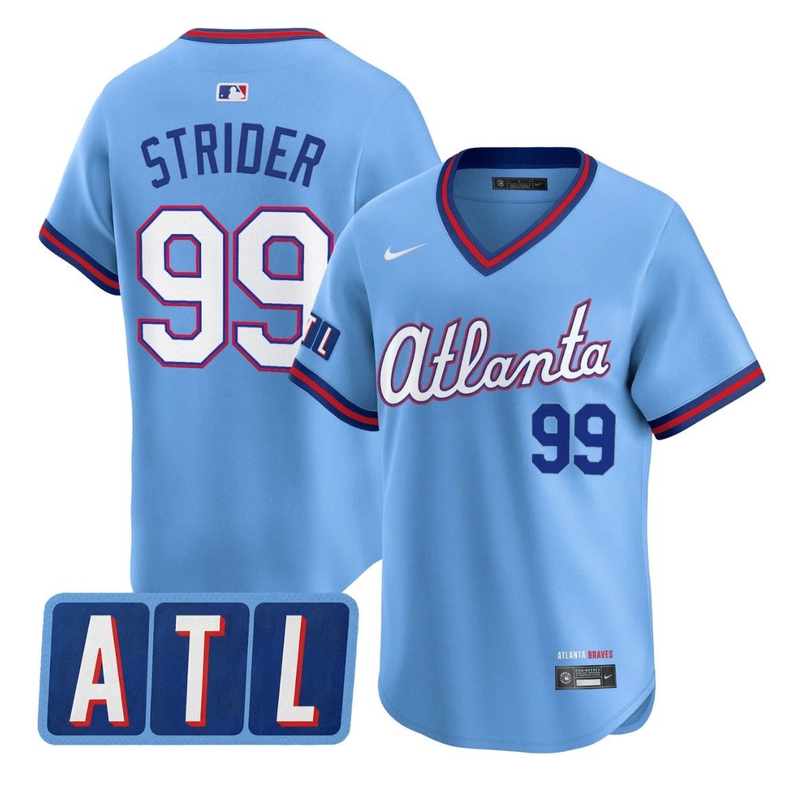 Spencer Strider Jersey #99 Atlanta Braves 2026 City Connect Premier Stitched