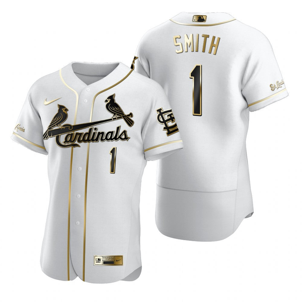 St Louis Cardinals 1 Ozzie Smith Mlb Golden Brandedition White Jersey Gift For Cardinals Fans